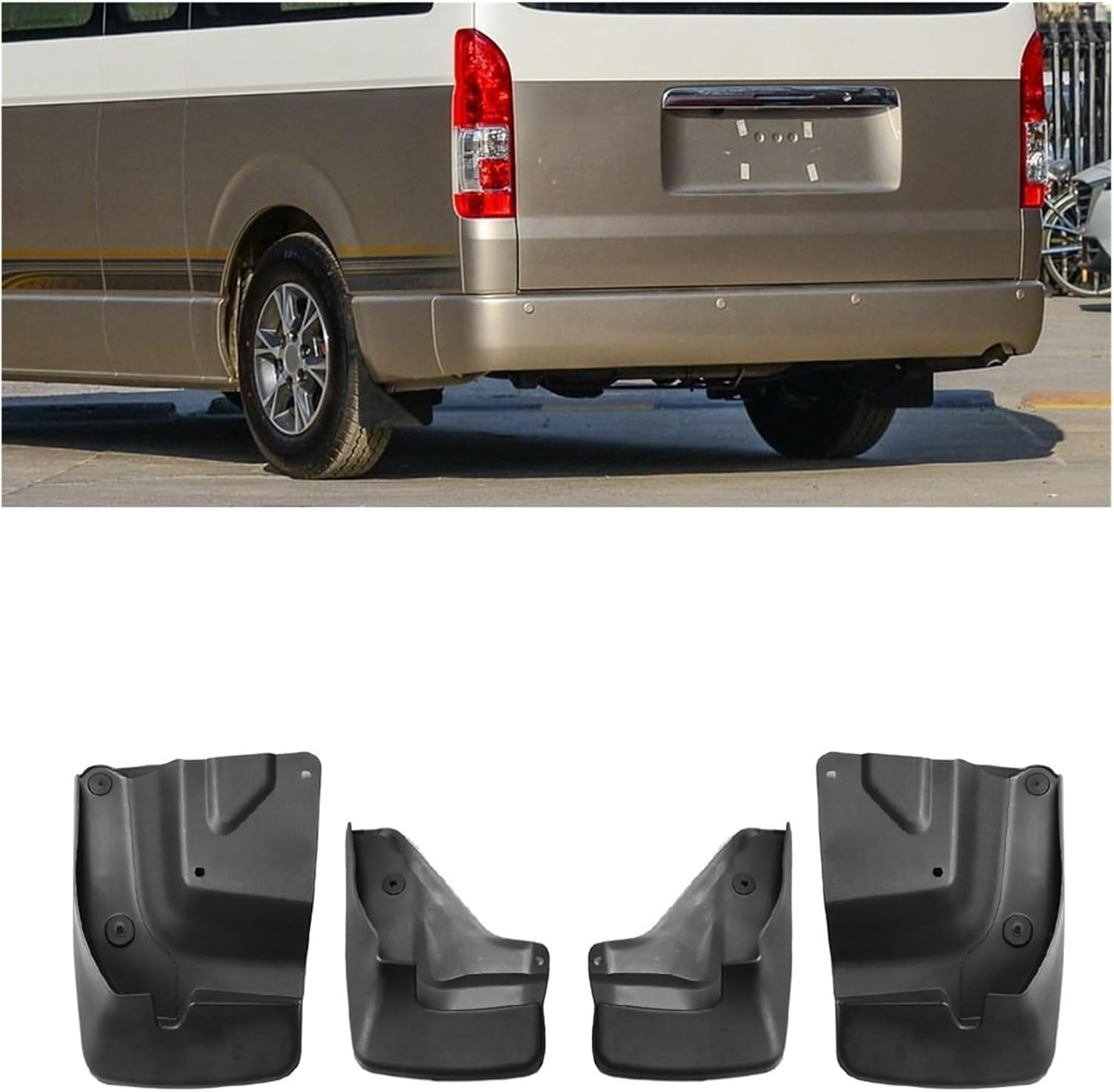 Mud Flaps Personal Car Splash Guards Outdoor Mudguards Parts Decoration Compatible for Toyota Hiace 200 Series 2008-2018