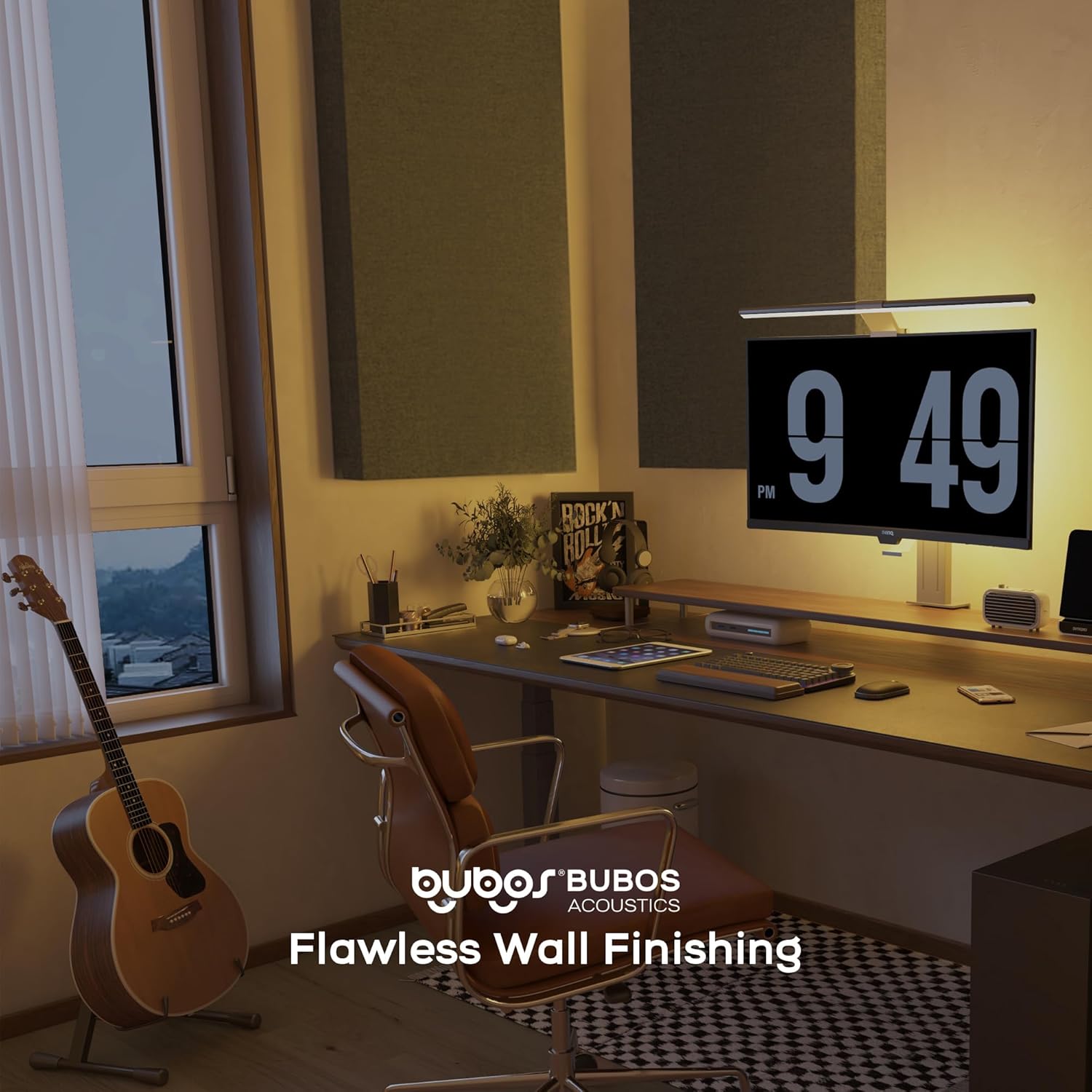 BUBOS 2 PCS Fabric Acoustic Panels,47.2''x23.6'' Decorative Sound Dampening Panels, Art Large Acoustic Wall Panels for Studios, Office, Home Theater,Max CavityPro Grey