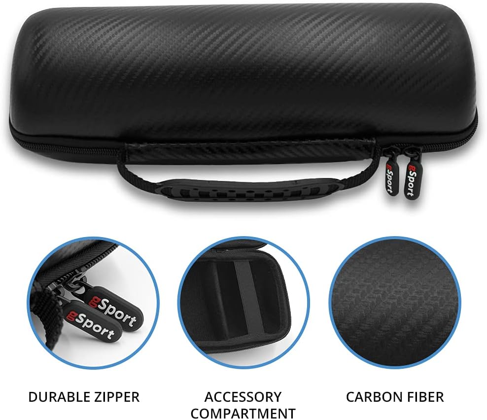 JBL Charge 5 Waterproof Portable Speaker with Built in Powerbank and gSport Carbon Fiber Case (Red)