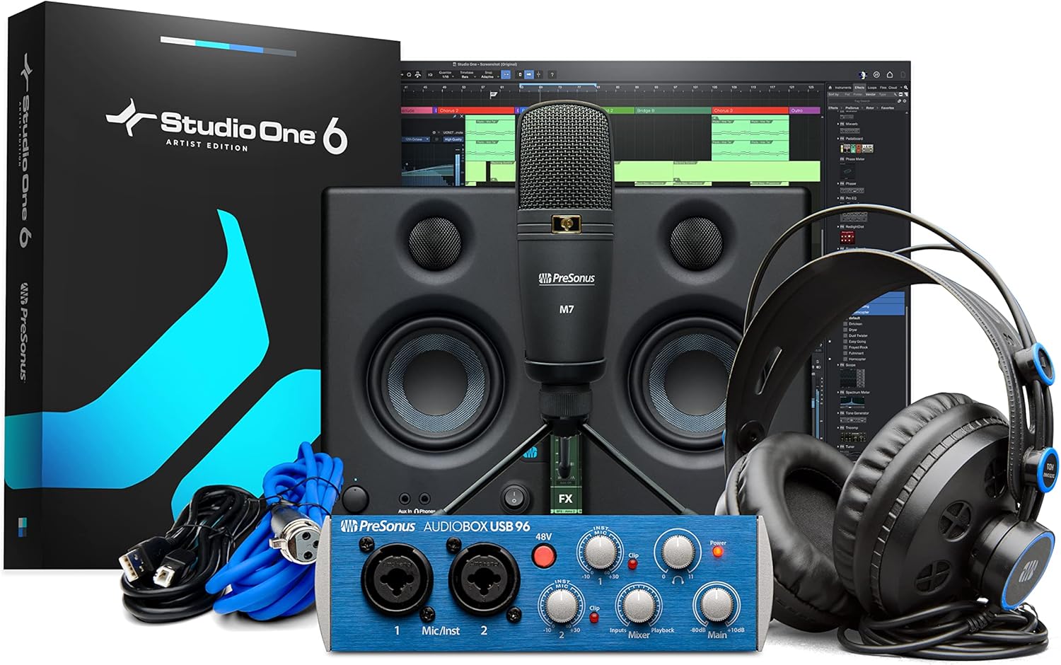 PreSonus AudioBox Studio Ultimate Bundle Complete Recording Kit with Studio Monitors and Studio One Artist and Ableton Live Lite DAW Recording Software