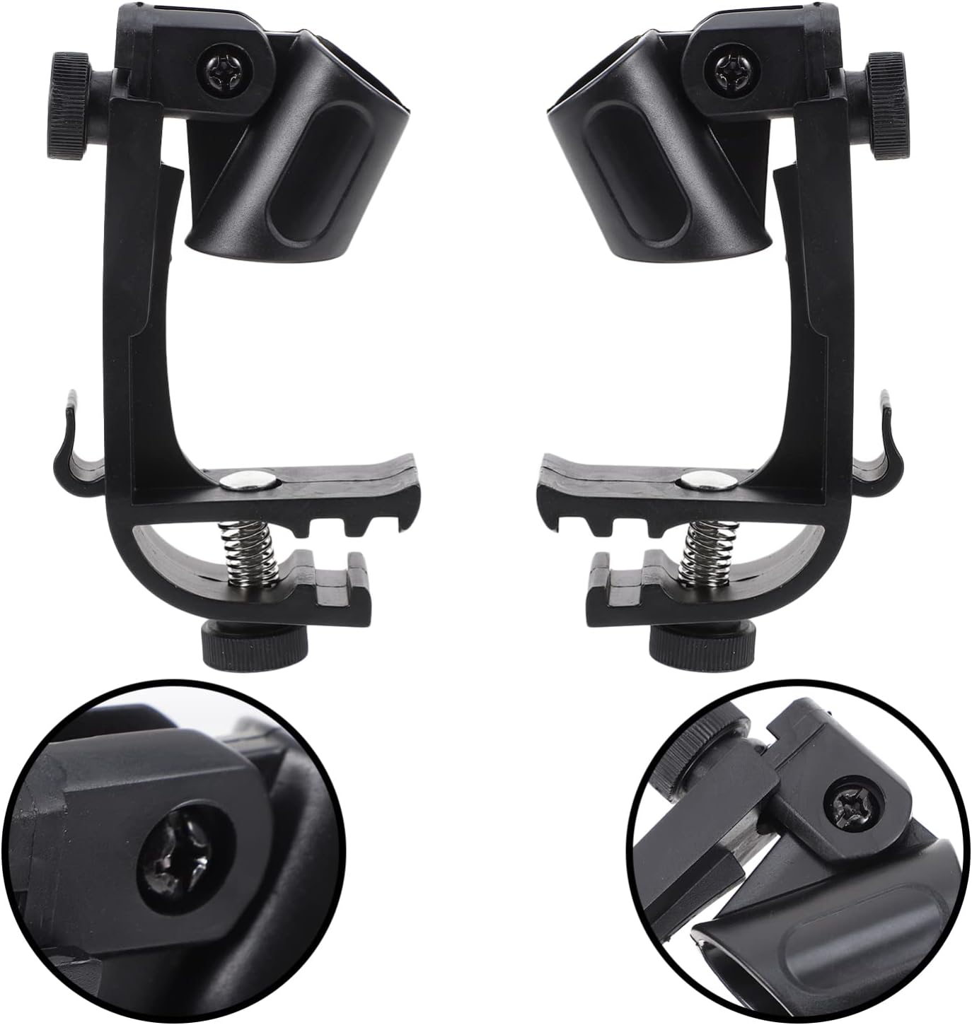 2pcs Microphone Shockproof Holder Lifters Drum Convenient Rack Supporters Wireless Studio Accessories Radio Universal Home Plastic Adjustable Holders Office for Portable Stands