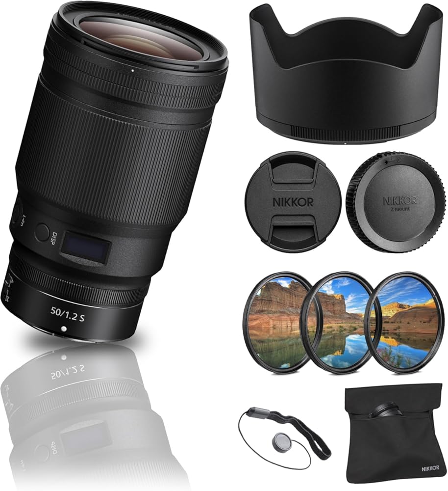 Nikon NIKKOR Z 50mm f/1.2 S Standard Prime Lens Z Cameras (20095) + Filter Kit + Cap Keeper + Cleaning Kit (Renewed)