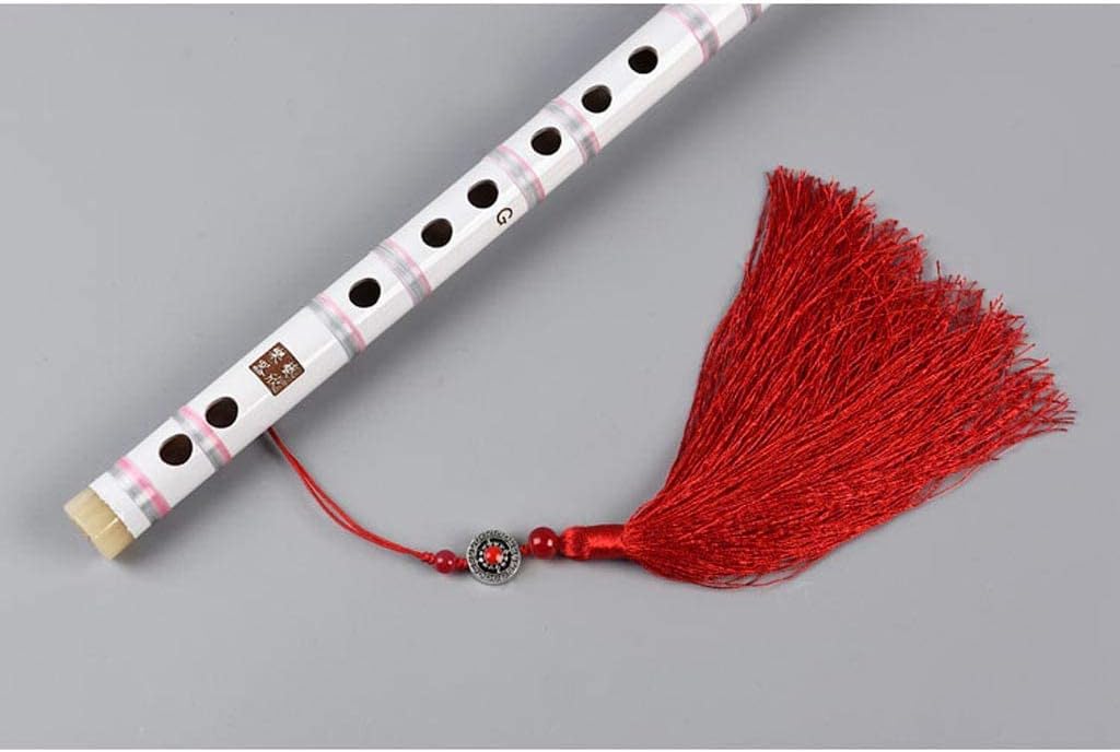 Flute Woodwind Flutes Classical Bamboo Flute Musical Instrument Chinese Traditional Dizi Transversal Flauta for Beginner (White G Tone)