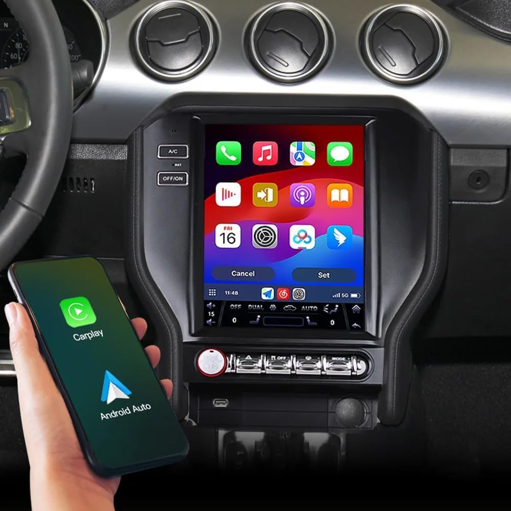 10.4Inch Carplay Screen for Ford Mustang 2015-2021 Years System, Android Auto Car Stereo Multimedia Car Radio Receiver, 1024 * 768 PX HD (4+64GB)
