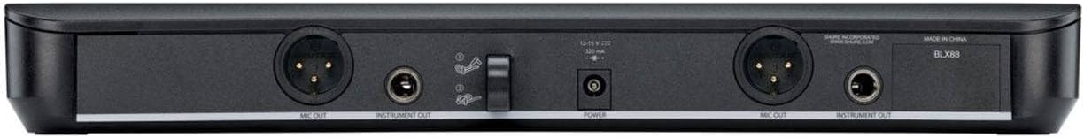 Shure BLX288/PG58 Wireless Microphone System - 14-Hour Battery Life, 300 ft Range, UHF | Includes (2) PG58 Handheld Vocal Mics, Dual Channel Receiver | J11 Band (BLX288/PG58-J11)
