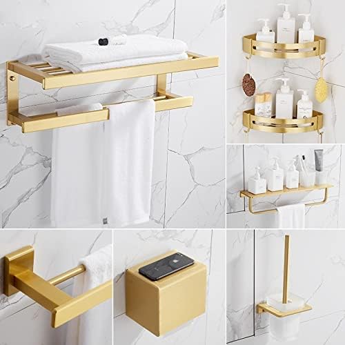 Shower Shelves Bath Hardware Sets, Bathroom Shelf, Towel Rack, Towel Hanger, Paper Holder, Toilet Brush Holder Bathing Accessories (Color : Shelf 40cm)