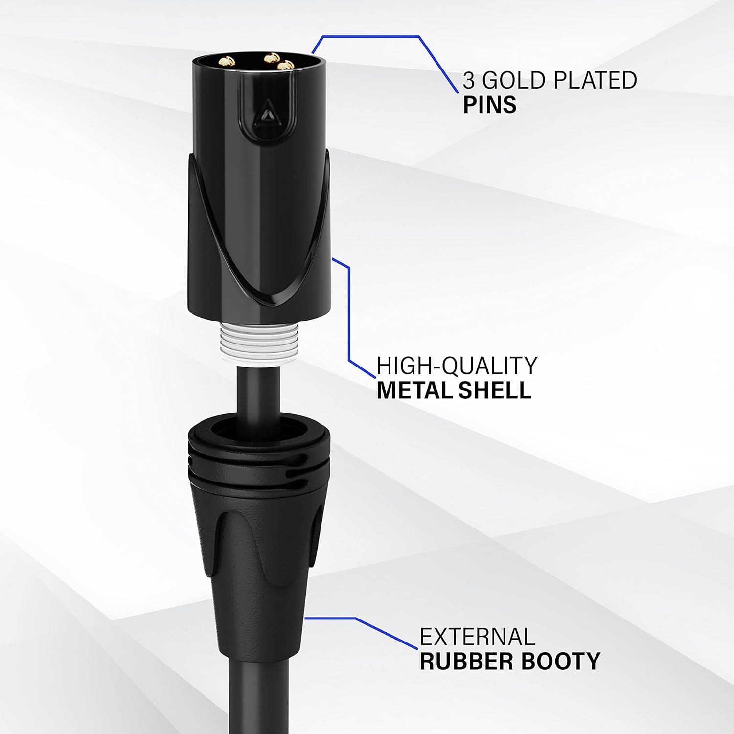 LyxPro 300 Feet XLR Microphone Cable Balanced Male to Female 3 Pin Mic Cord for Powered Speakers Audio Interface Professional Pro Audio Performance and Recording Devices - Blue