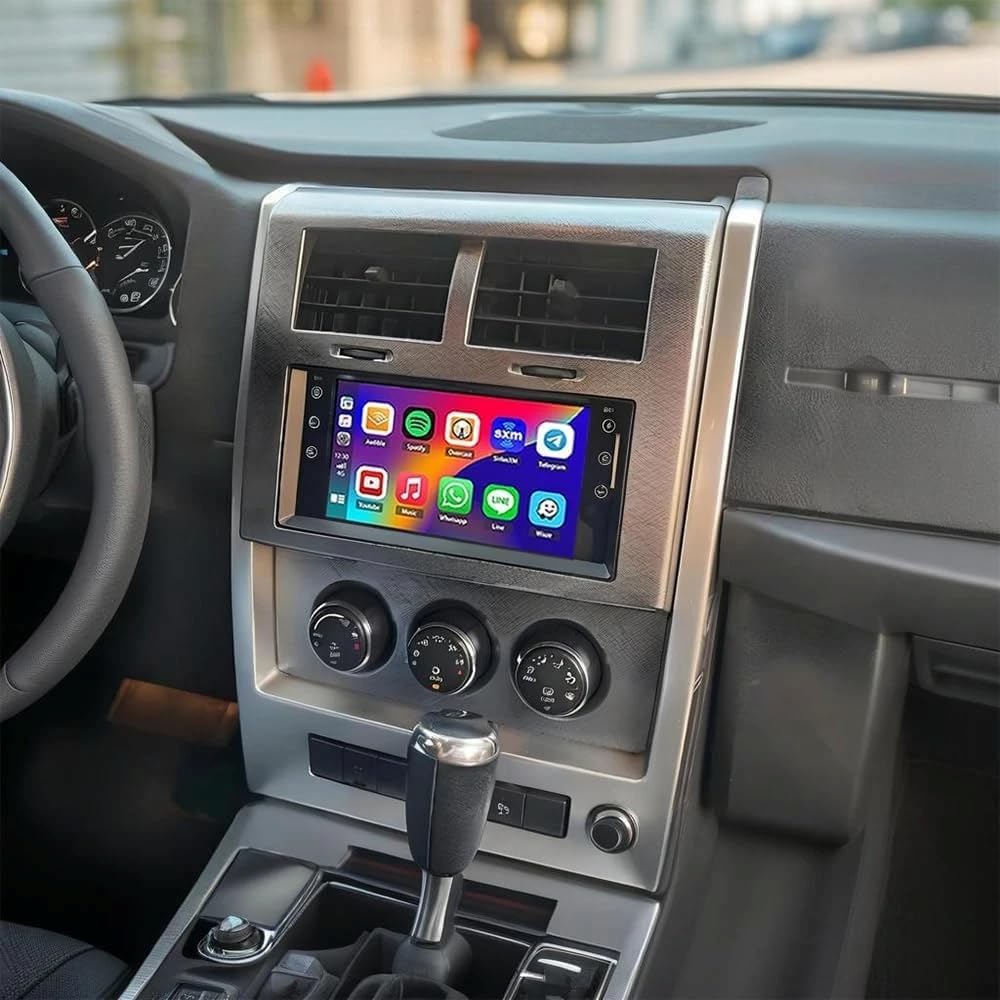 Car Radio Bluetooth for 2010 Dodge Nitro, Double DIN Car Stereo with Wireless CarPlay Android Auto, 7