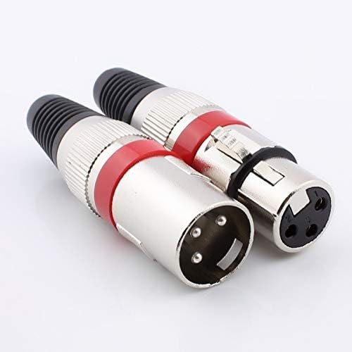 Davitu Electrical Equipments Supplies - 100pcs Metal Microphone 3 Pin XLR Connector Blue Circle XLR Male Female Adapter - (Insert Type: male)