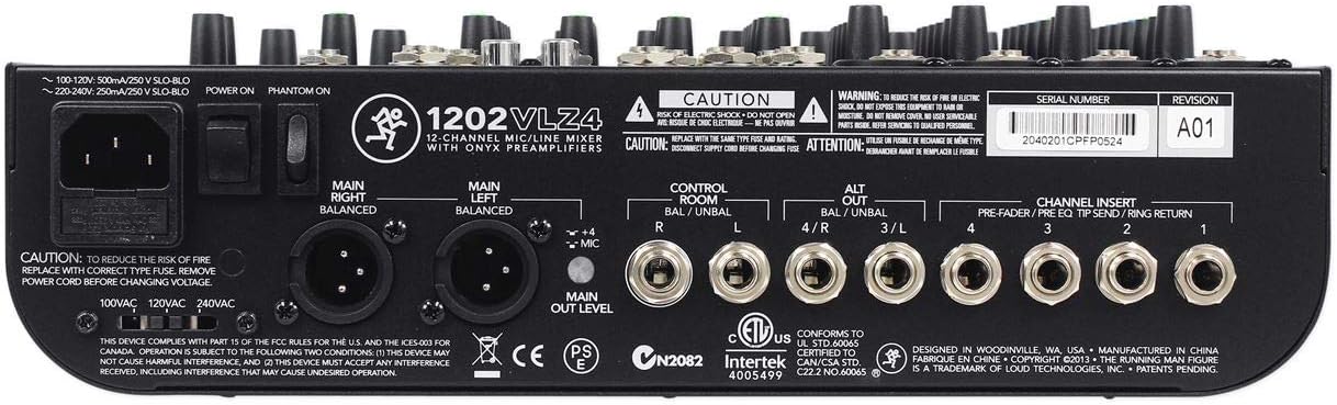 Mackie 1202VLZ4 12-channel Compact Analog Low-Noise Mixer w/ 4 ONYX Preamps Bundle with Rockville RPG15 1Professional Active 1,000W 2-Way DJ PA Speaker and Pair of Adjustable Tripod Stands