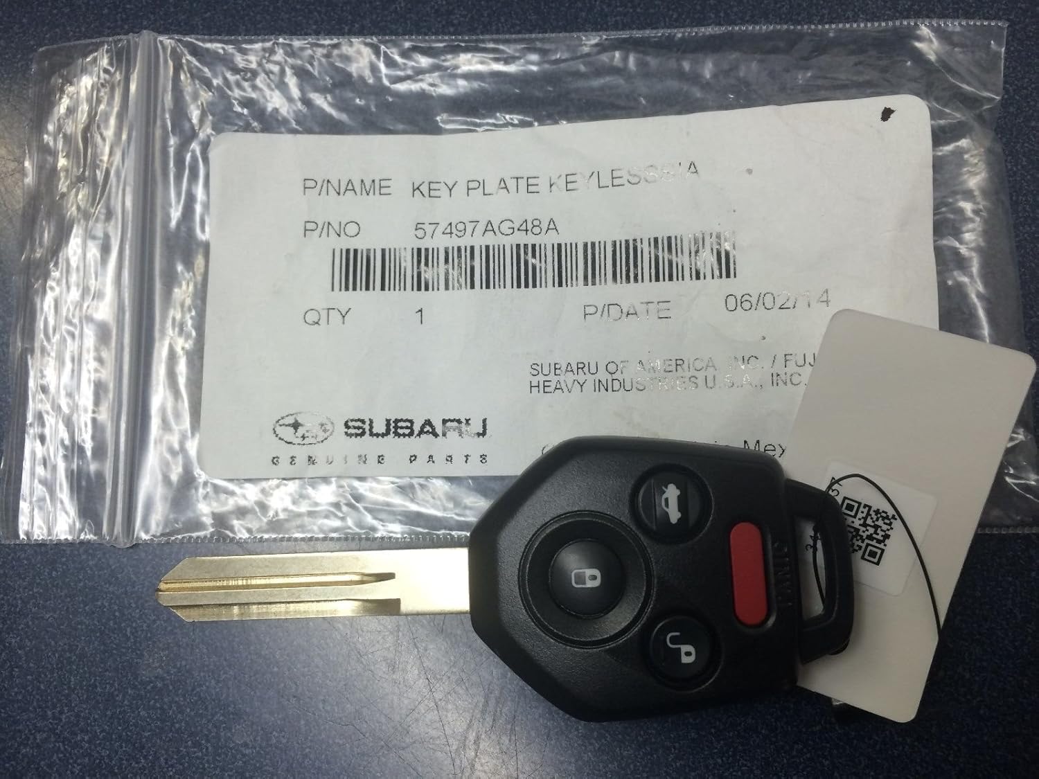 Subaru Remote Key Fob - 57497AG48A