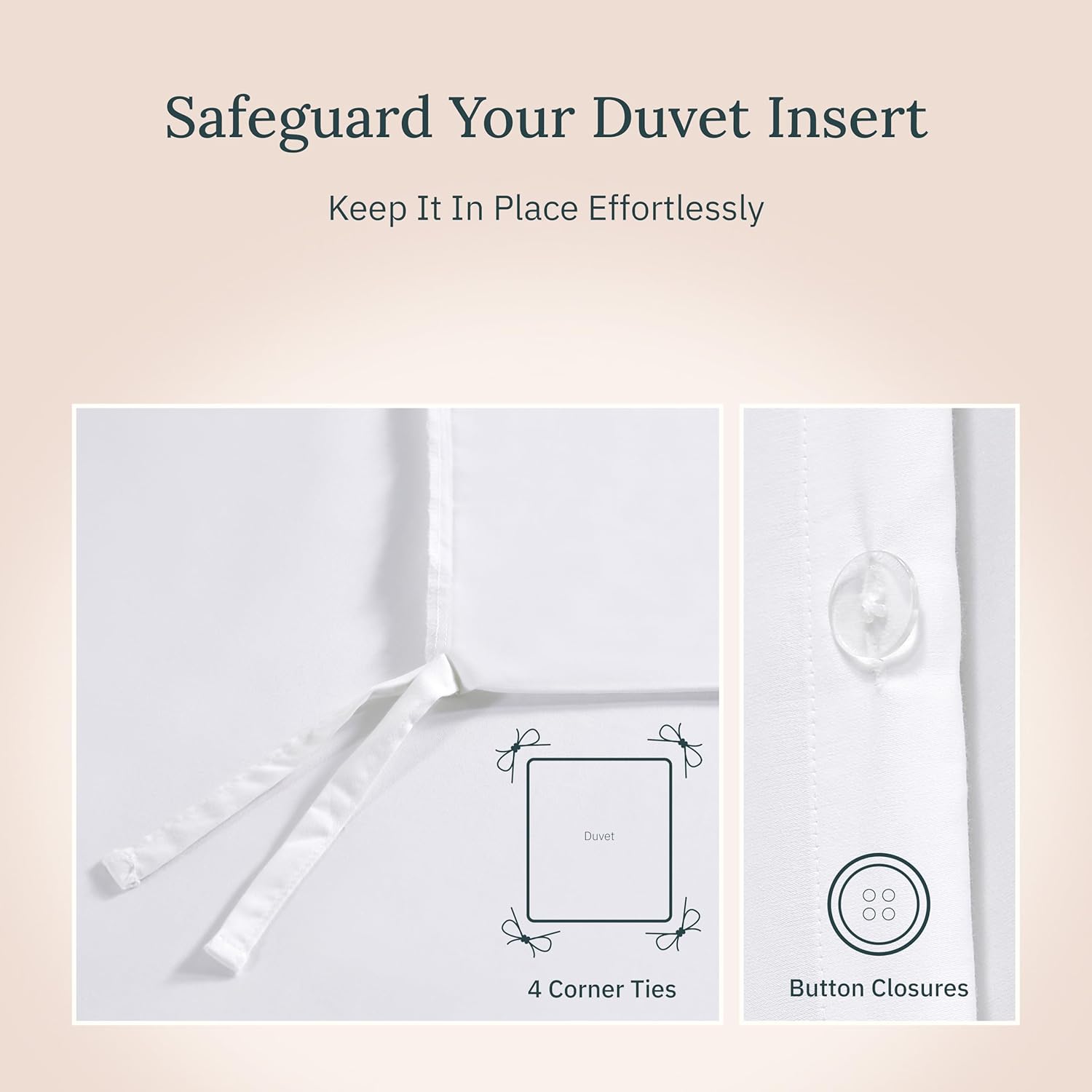 California Design Den 3 Pc White King Duvet Cover Set - Winner Good Housekeeping Best Bedding Awards 2025, 400 Thread Count Sateen, 100% Cotton Duvet Cover Set, Button Closure, Corner Ties - White