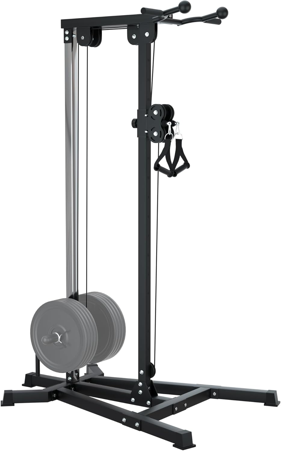 VIVITORY LAT Pull Down and Low Row Cable Machine - 16 Height Adjustable Pulley System for Full Body Workout, Maximum Weight Capacity 400lbs, Perfect for Home Gym, Includes Additional Handle