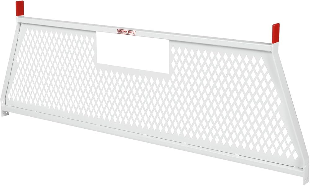 Weather Guard Protect-A-Rail Screen Headache Rack- Steel Brite White