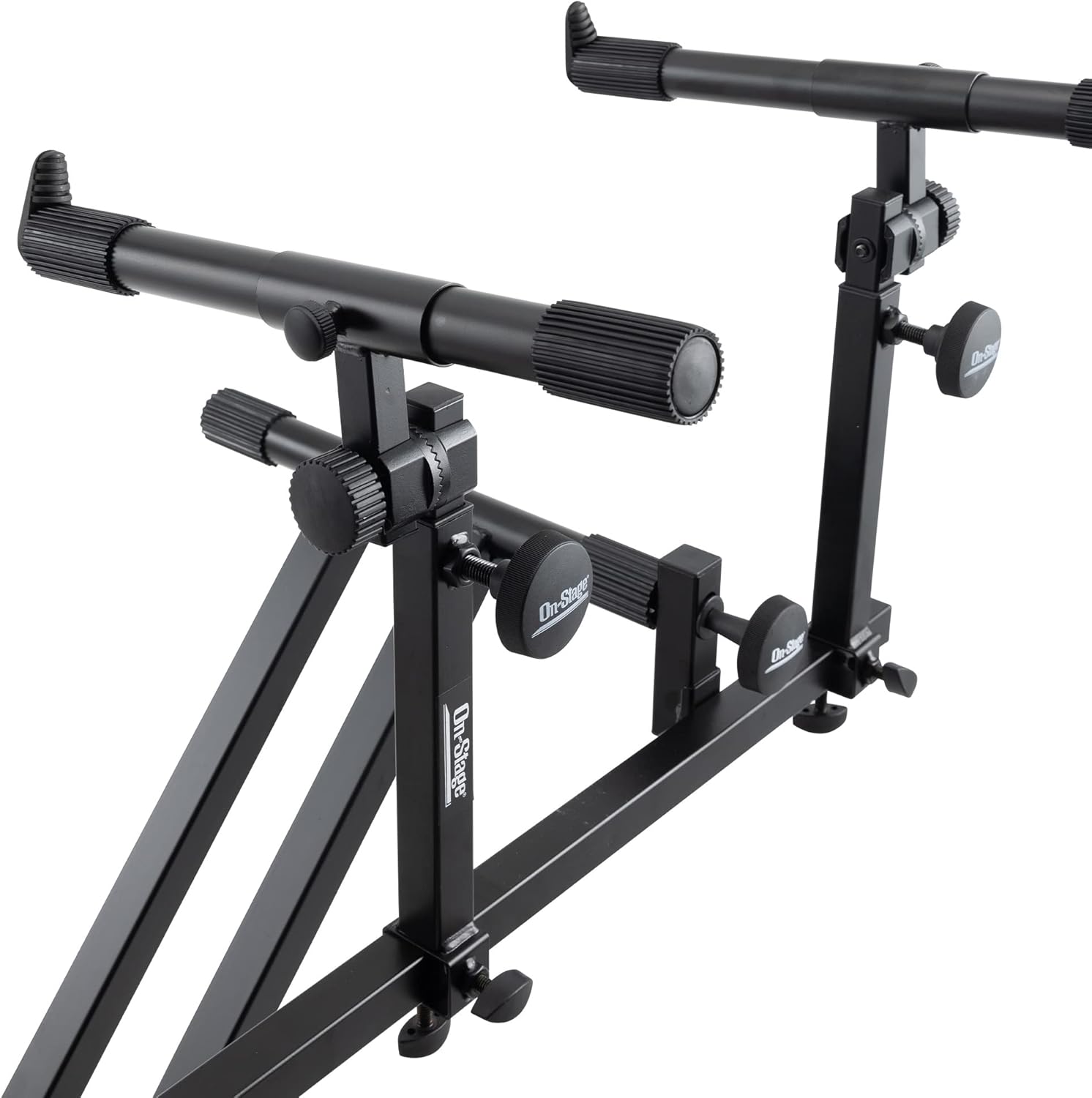 On-Stage KSA8500 Deluxe Keyboard Tier (Multi-Level Keyboard Support for Stacking Digital Pianos, MIDI Controllers, Synthesizers&Organs, Up to 66LBs, Adjustable Arm, Fits X-Style Stands, Black)