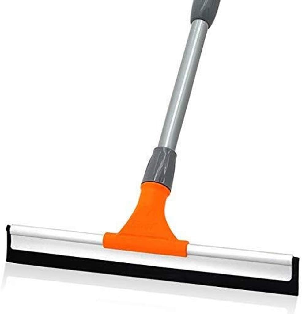 Window Scraper- Squeegee and Microfiber Window Scrubber Window & Glass Combo Extension