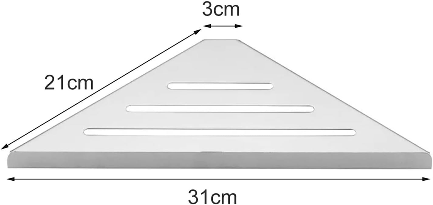 Bathroom Shelves Wall Mount Shower Corner Shelf No-Drill 304 Stainless Steel Corner Storage Shampoo Body Wash Organizer(1pc Silver)