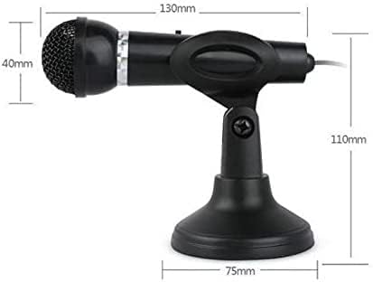 Microphone, Professional 3.5mm Jack Recording Condenser Microphone Compatible with PC, Laptop, Desktop Stand