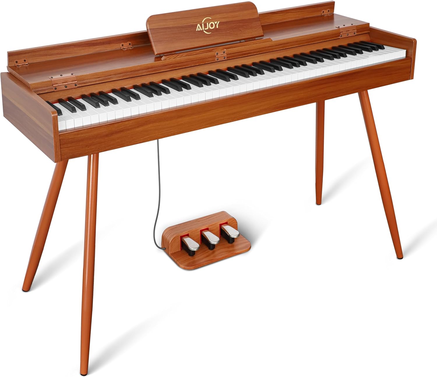 AiJoy 88-Key Digital Piano, Hammer-Action Weighted Keyboard with Triple Pedals, 20W Stereo Speakers, USB-MlDl & Dual Headphone Jacks, Full-Size Electric Piano for Beginners & Home, ADP-100