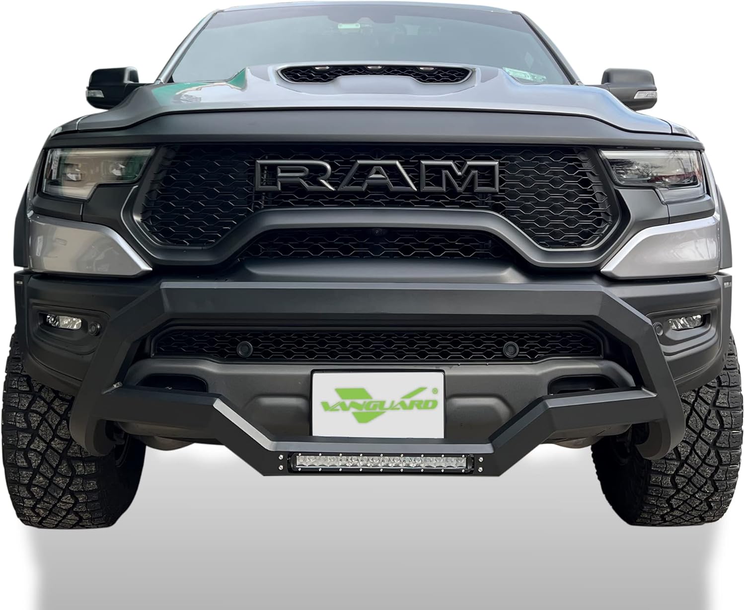 Vanguard VGUBG-2396BK-LED Black Optimus Contour Series Bull Bar with LED | Compatible with 2019-2025 Ram 1500 Includes TRX