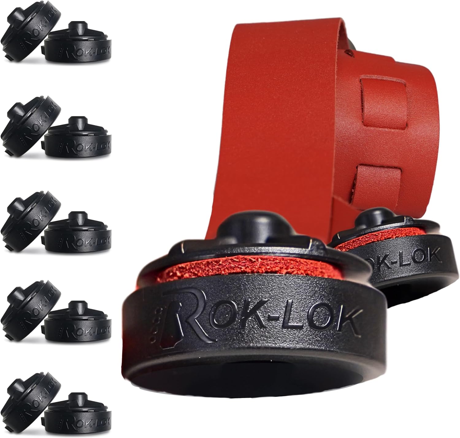 Rok-Lok PRO Guitar Strap Lock 5 PACK- Universal Strap Lock Sets with Anti-Scratch Coating for Electric, Acoustic & Bass Guitars- Guitar Locks with Rubberized Protection- No Mods, No Tools Needed