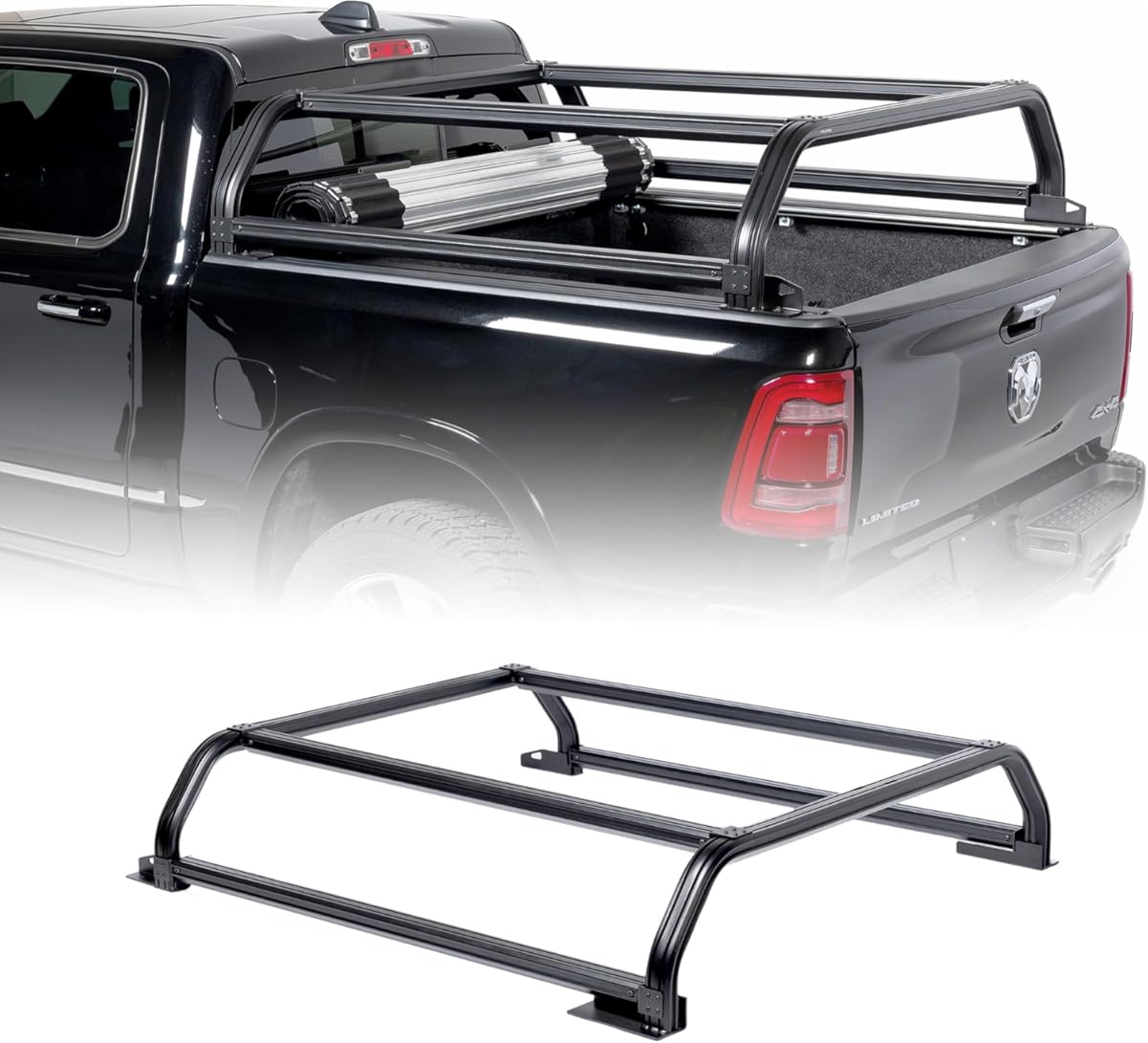 Putco Venture Tec Rack - Fits Dodge Ram Truck 1500 2019-2026 5'7'' Bed - New Body (w/ 6 Lug Wheels), w/o Ram Box