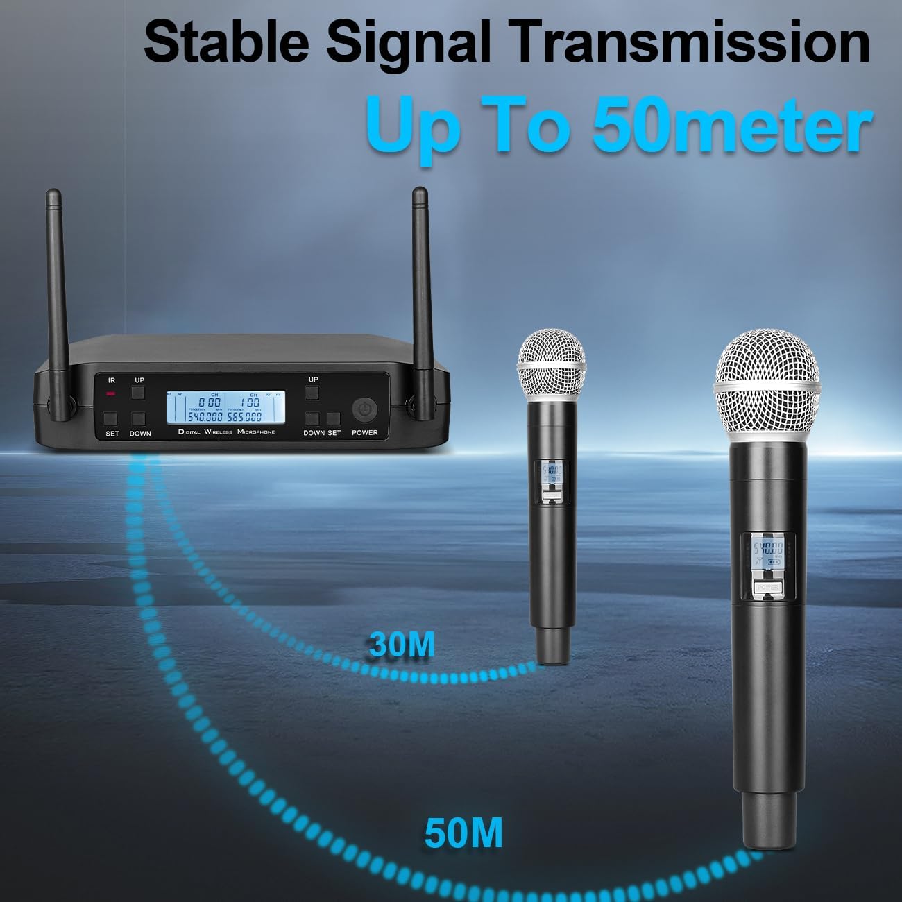 T2 Dual Wireless Microphone System – Ideal for Karaoke, Parties, Meetings, Weddings, and Church Events