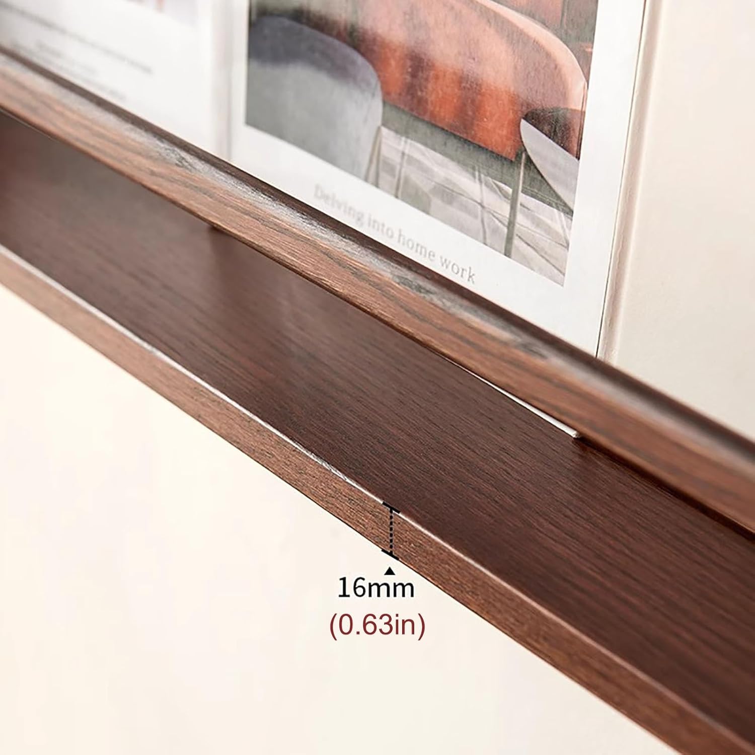 Floating Bookshelves,Magazine Holder Brochure Holder Wall Mount,Hanging Bookshelf Magazine Rack Literature Storage Rack for Office Church Waiting Room Kids Room Coffee Shop,Set of 2 ( Color : Dark bro