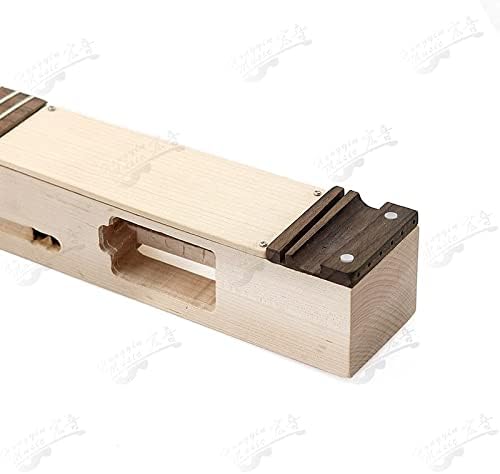 Folk Mute Portable Folding Acoustic Guitar Travel DIY Combination Set Beginner Practice Business Trip Maple Rosewood Guitar ​Neck Replacement (Color : White)