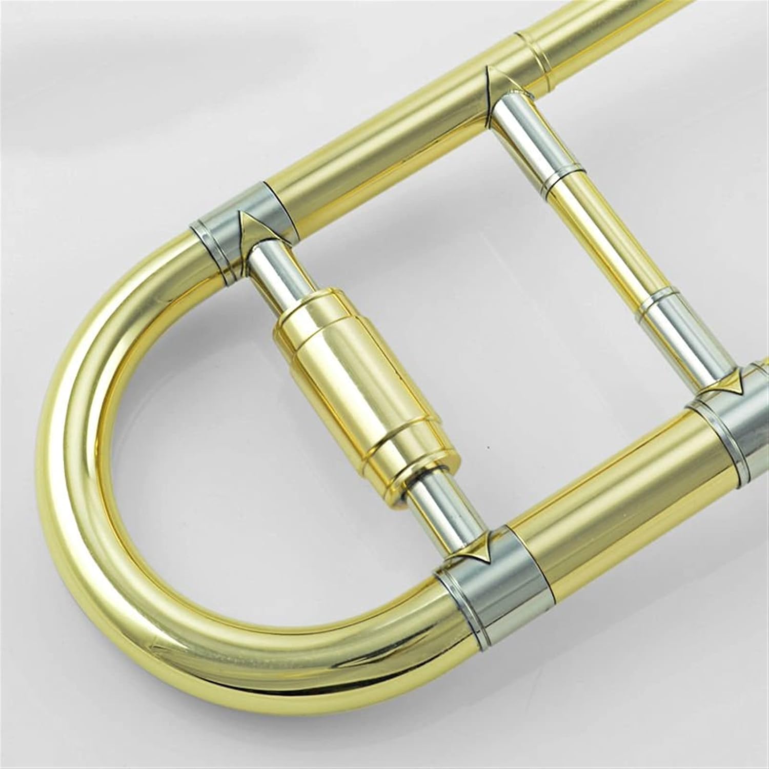 Standard Trombone Professional Alto Trombone B Flat Gold Lacquer Brass Trombone Wind Instrument with Trombone Mouthpiece and Case Valve Trombone