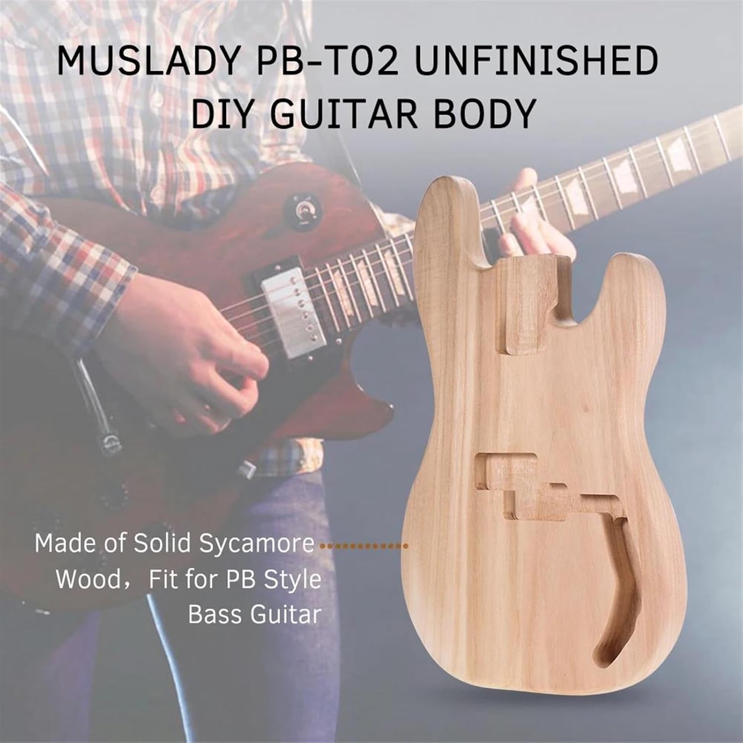Guitar Body Guitar Replacement Parts Unfinished Electric Guitar Body Sycamore Wood Blank Guitar Barrel For PB Style Bass Guitars DIY Parts
