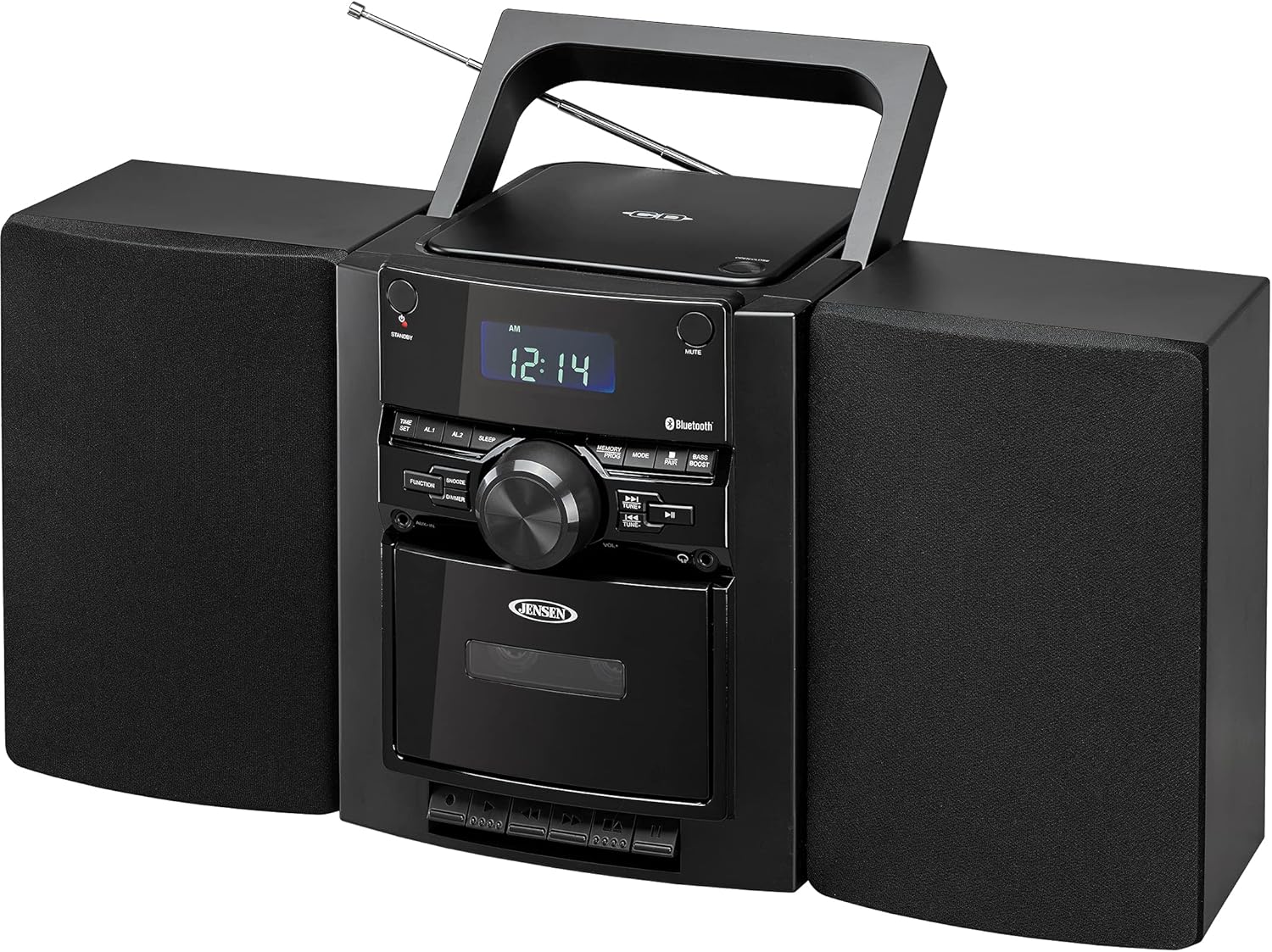 JENSEN CD-785 Bluetooth Portable CD Music System with Cassette Player and AM/FM Radio, CD-785