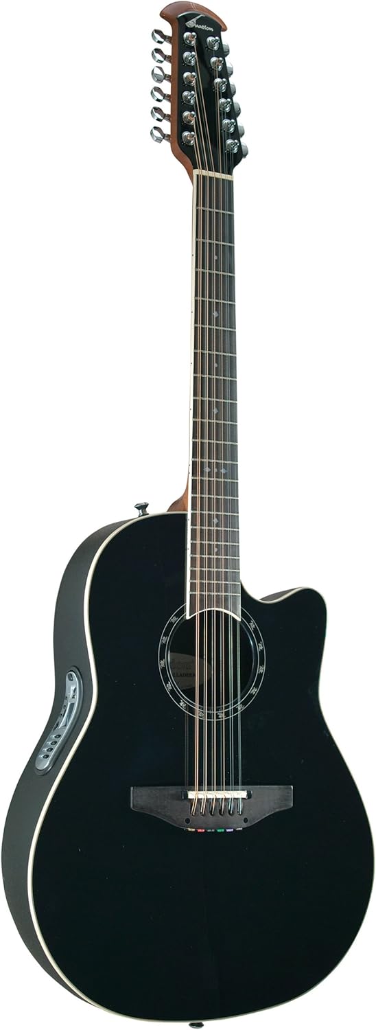 Ovation Standard Balladeer 2751AX 12-string Acoustic-electric Guitar, Black