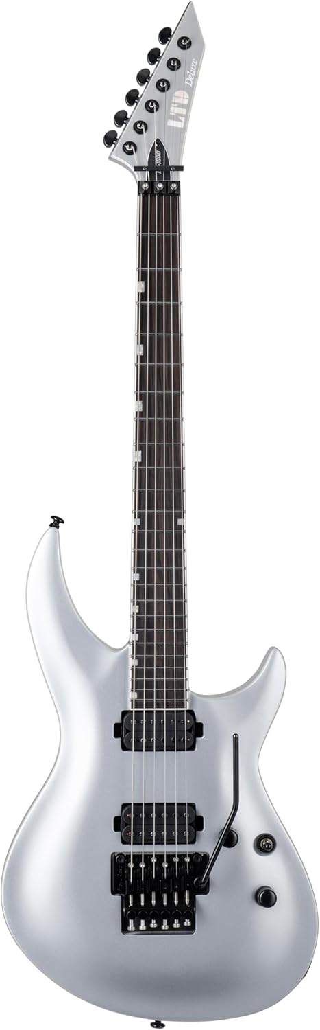 ESP 6 String LTD H-31000FR Electric Guitar, Metallic Silver, Right, (LH31000FRMS)