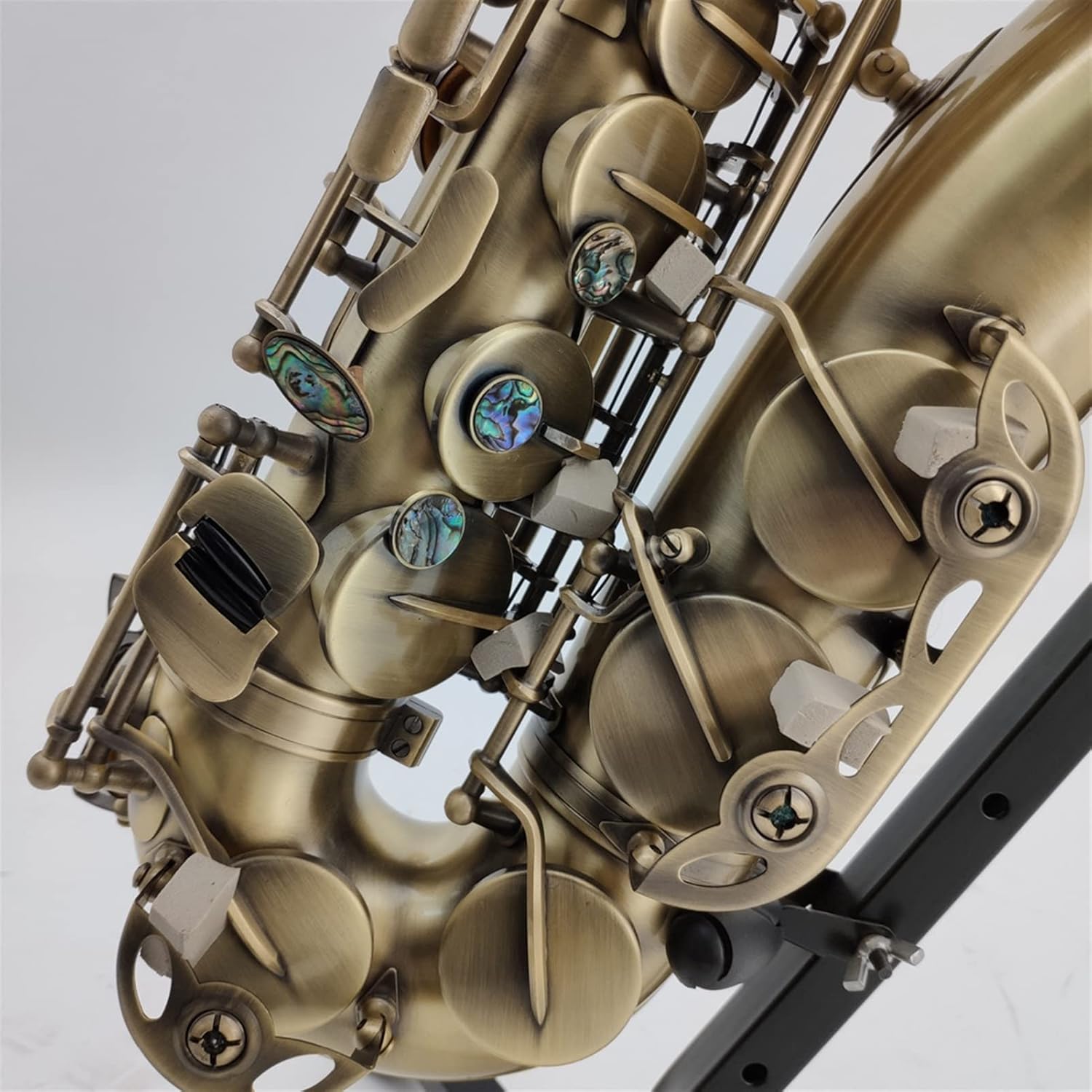 KESHUO Western Wind Instrument Retro Bronze Red Copper E Flat Alto Saxophone Beginners Practice Playing Brass Sax Beginners Kit