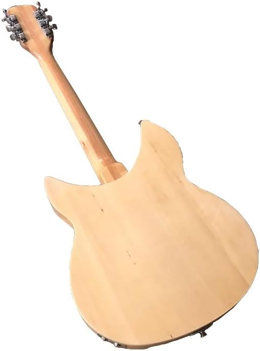 Natural Wood 12-String Semi-Hollow Electric Guitar - 360 Style - 21 Frets - Alder