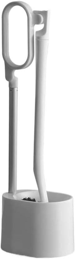 Toilet Brush White Portable Toilet Brush Holder Set Hemispherical Brush Head Toilet Brush Breathable Base Floor Standing Toilet Brush Deep Cleaning