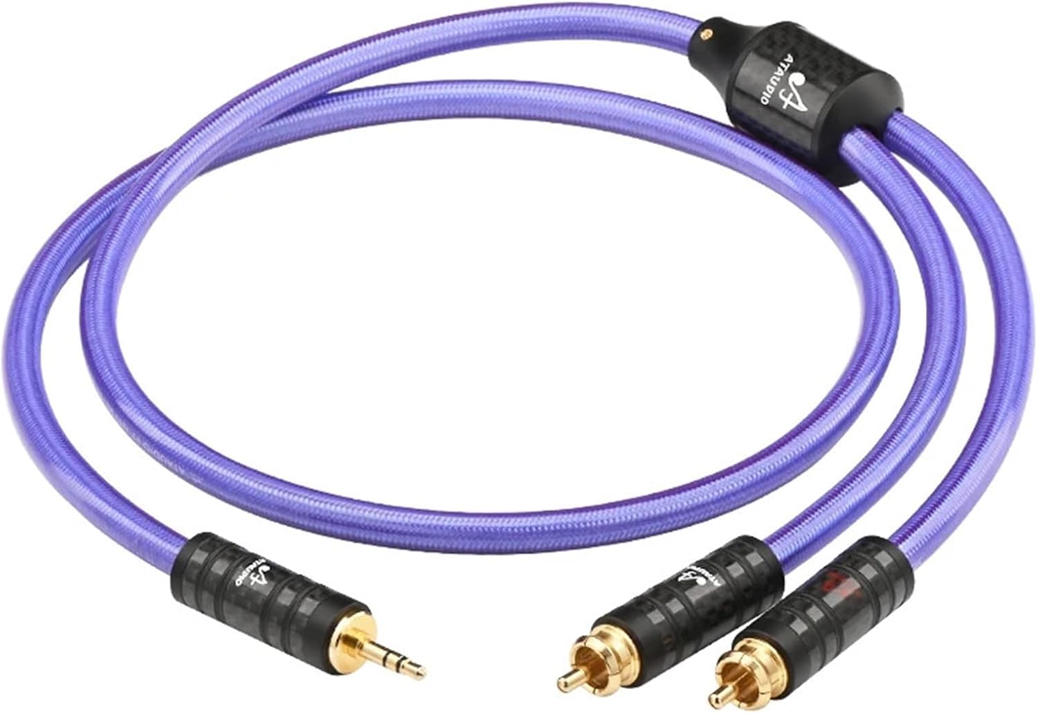 HiFi OCC Silver-plated 3.5mm to 2RCA Cable 3.5mm Stereo to 2RCA Male Cable for Phone Amplifier(3m)