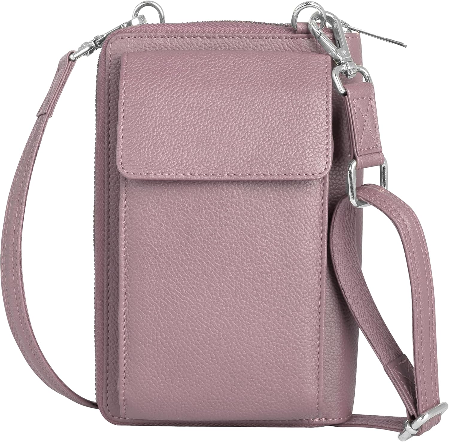 BULL GUARD Crossbody Leather Wallet Phone Purse, Anti Theft and RFID Blocking, Small Elegant Design for Travel