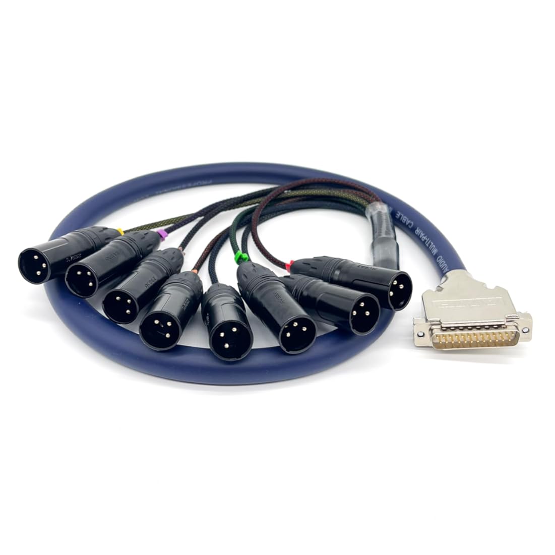 4.92Ft DB25 Male to 8-Channel XLR Male 3Pin Snake Cable,Balanced Audio Snake Cable,D-Sub Highly Shield Analog Audio PVC Snake Modular Cables for Patchbay,Mixer,or Stage Box 1.5M