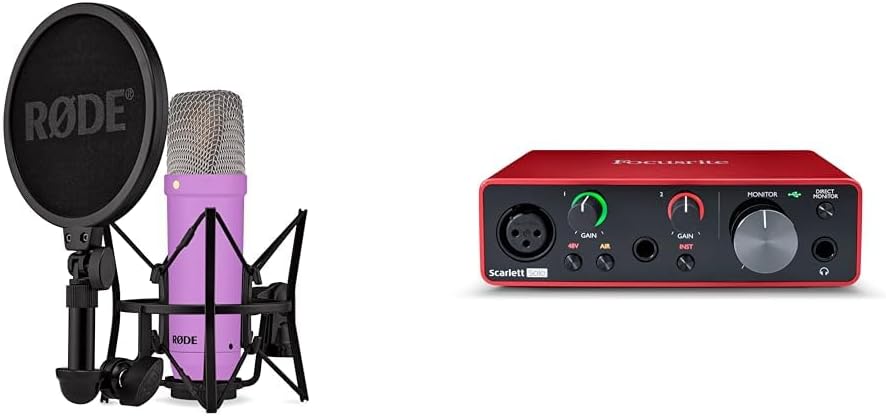 RØDE NT1 Signature Large-Diaphragm Condenser Microphone Bundle with Focusrite Scarlett Solo 3rd Gen USB Audio Interface