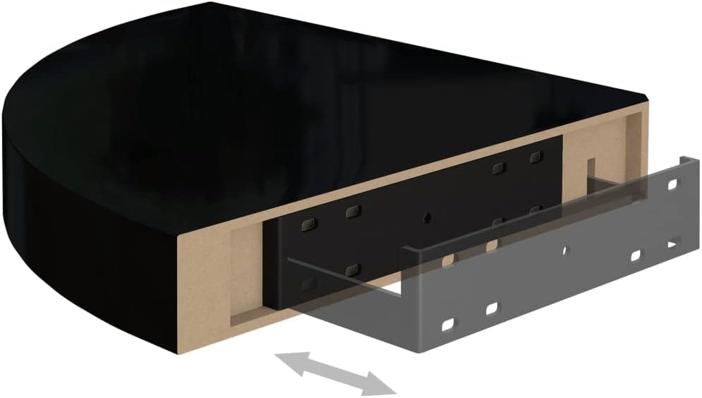 Corner Shelf,Floating Shelves for Wall,Easy-to-Assemble Wall Mount Corner Shelves for Bedrooms and Living Rooms Floating Corner Shelves 4 pcs High Gloss Black 9.8