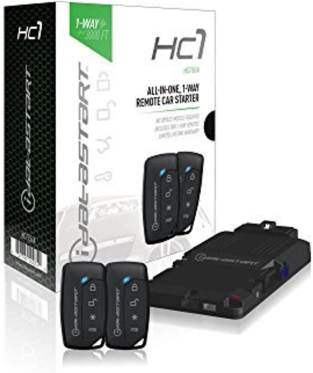 iDatastart 1-Way Remote Car Starter from iDatalink HC1151A Includes 2 Controller 3000 Feet Range fits Over 10000+ Vehicles