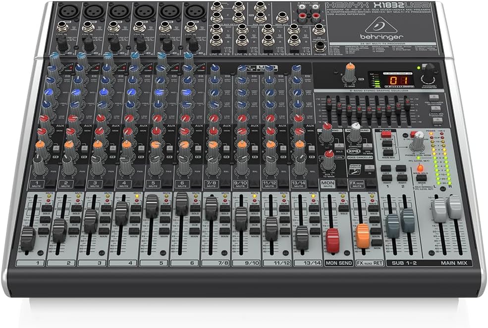 Behringer Xenyx X1832USB Premium 18-Input 3/2-Bus Mixer with XENYX Mic Preamps & Compressors
