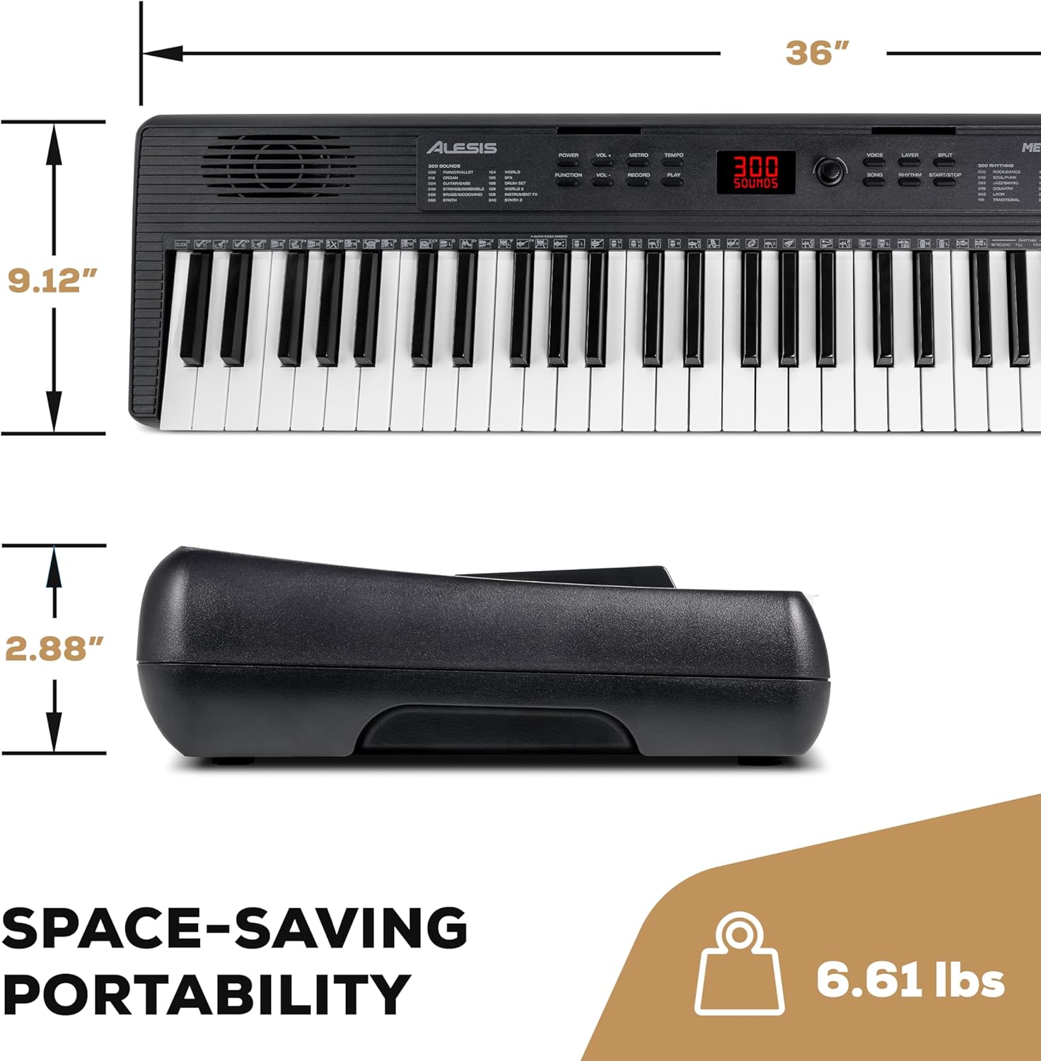 Alesis Melody 61 MK4 Keyboard Piano for Beginners with 61 Keys Speakers, Tablet/Sheet Music Stand, 300 Sounds and Music Lessons