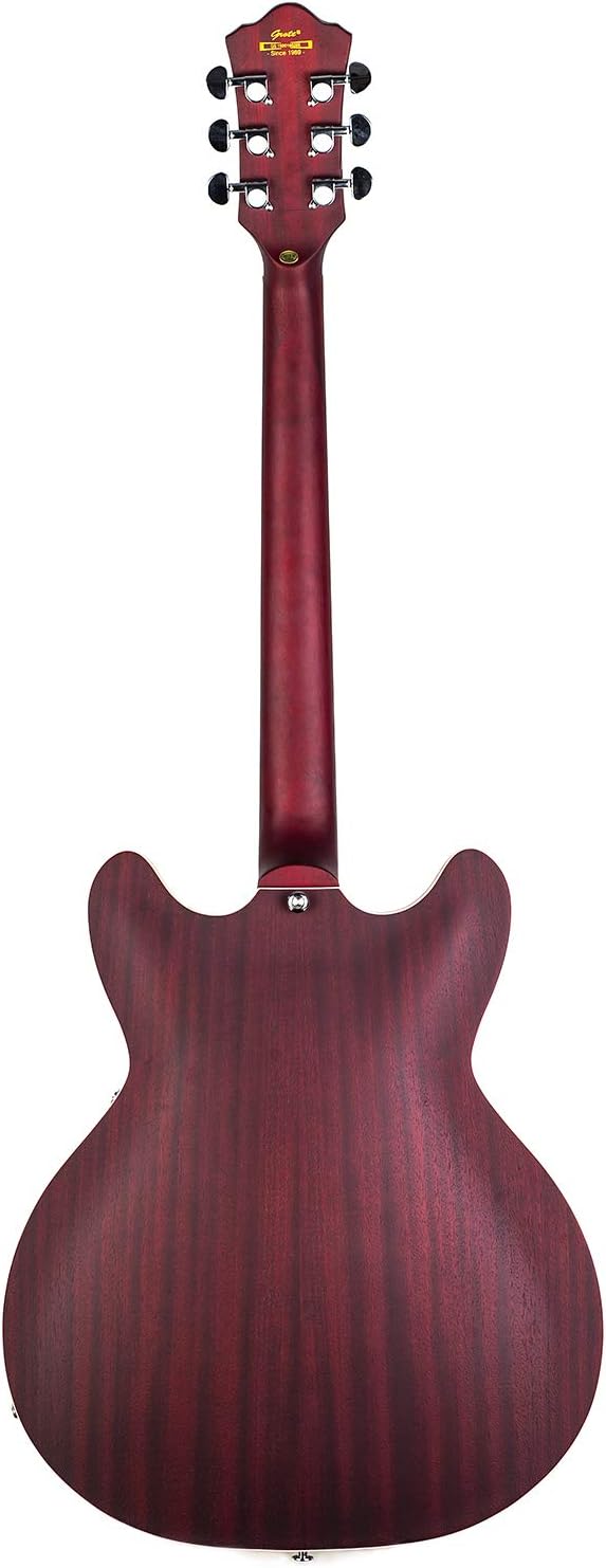 Electric Guitar Semi-Hollow Body Guitar Matte Finished ，Dual Coil Humbuck pickup， RD-100 Jazz Guitar with F-Hole,Maple neck,humbucker Pickups (GT335-04-red)