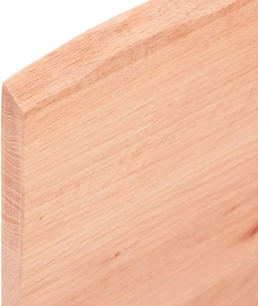 Light Brown Floating Wall Shelf, Solid Oak Wood, Large 39.4x23.6 Inch Display Storage for Living Room, Natural Live Edge Design, Easy Mount Décor Accents