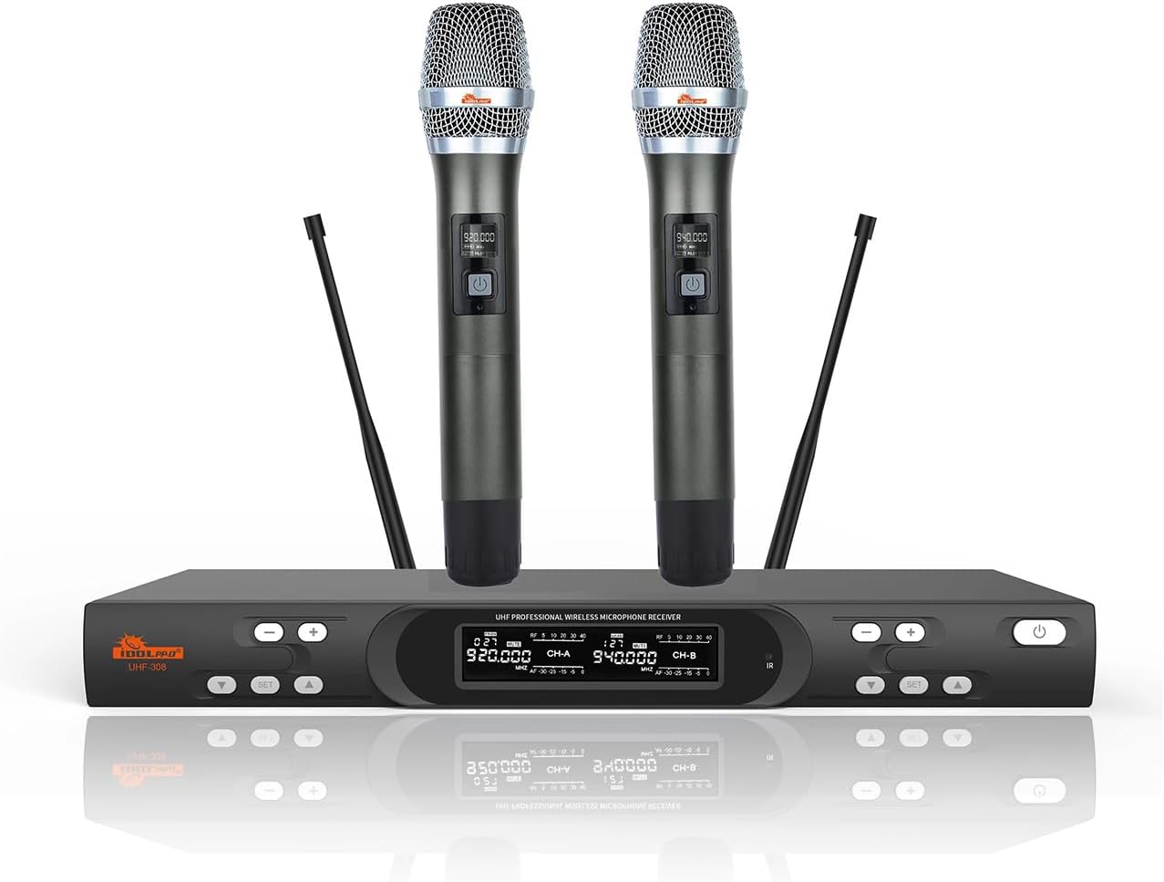 IDOLPRO UHF-308 Budget-Friendly Dual Wireless Microphones Home Karaoke