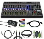Zoom LiveTrak L-12 Digital Mixer & Multitrack Recorder, for Music, Podcasting, 12-Input/ 14-Channel SD Recorder, 14-in/4-out USB Audio Interface, 5 Powered Headphone Outputs Bundle With Accessories