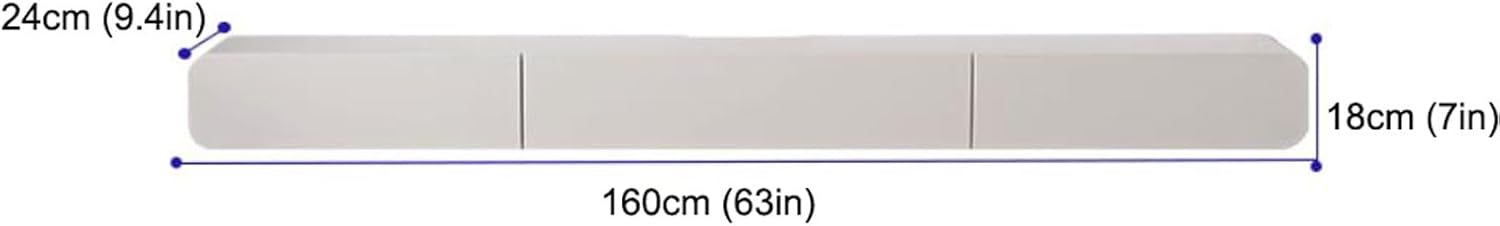 Floating TV Shelf TV Cabinet TV Stand Wall Mounted Media Console Entertainment Center Storage Cabinet Desk Audio/Video Hutch Electronics Shelf for TV Components With drawer Bedroom Living room White